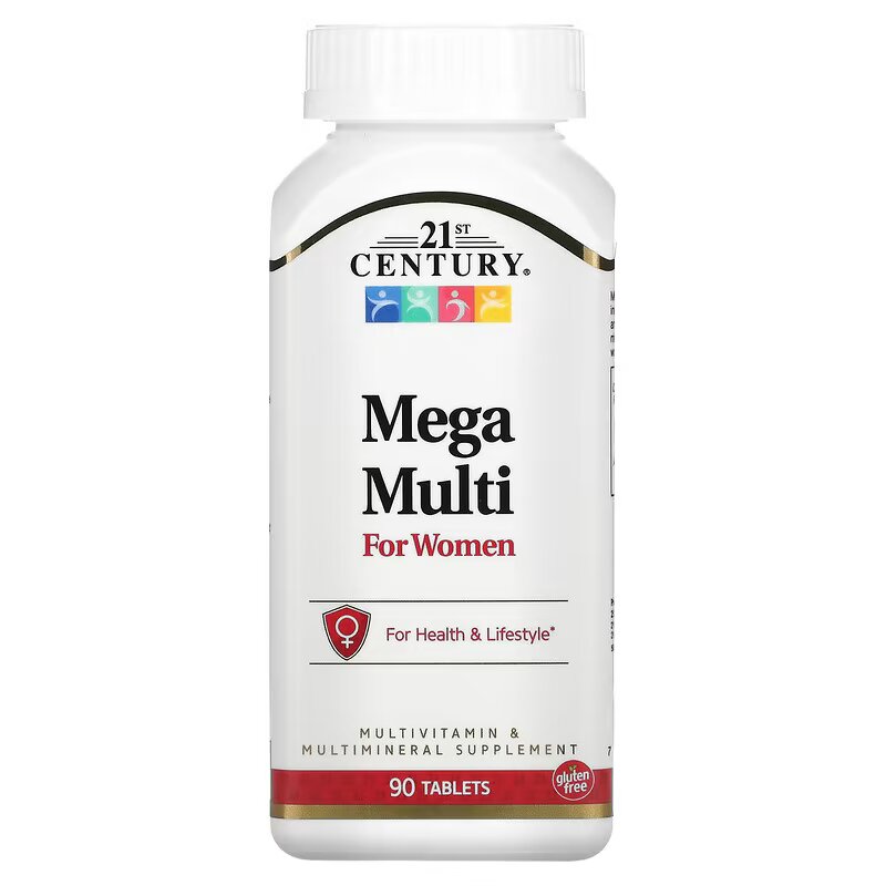 21st Century, Mega Multi, Ayollar uchun Multivitamin, 90 Tabletka