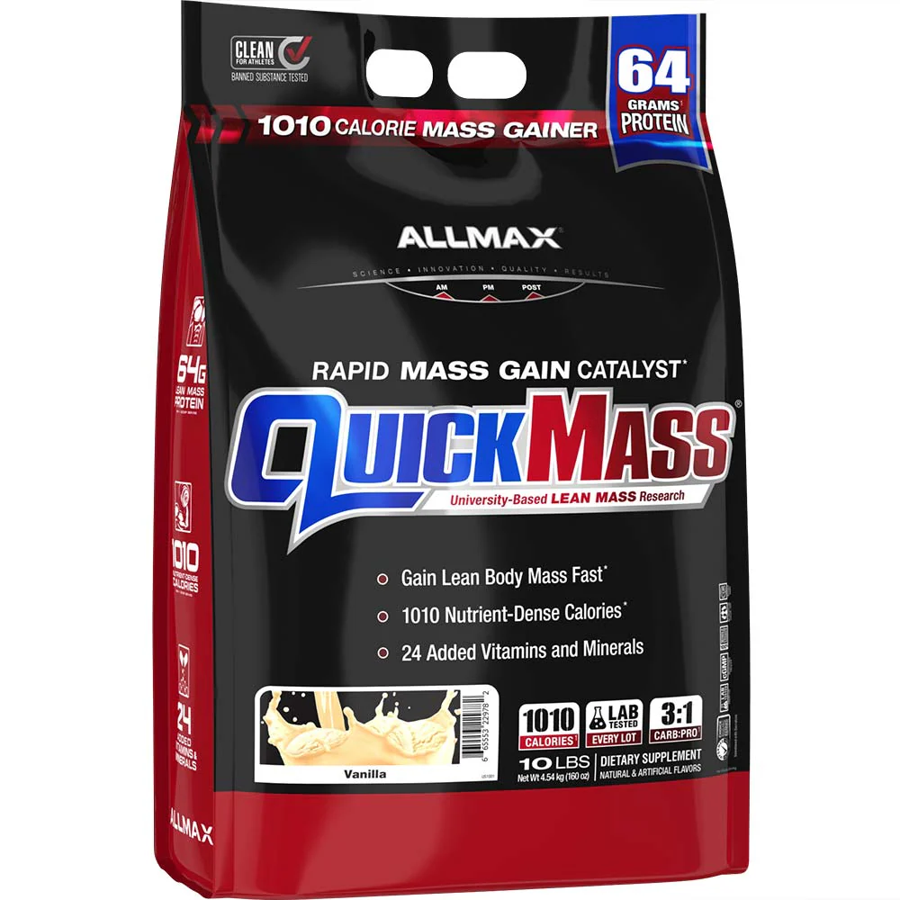 Allmax QuickMass 4.54 kg | 1 koshiqda 70 porsiya 4ta 17 porsiya