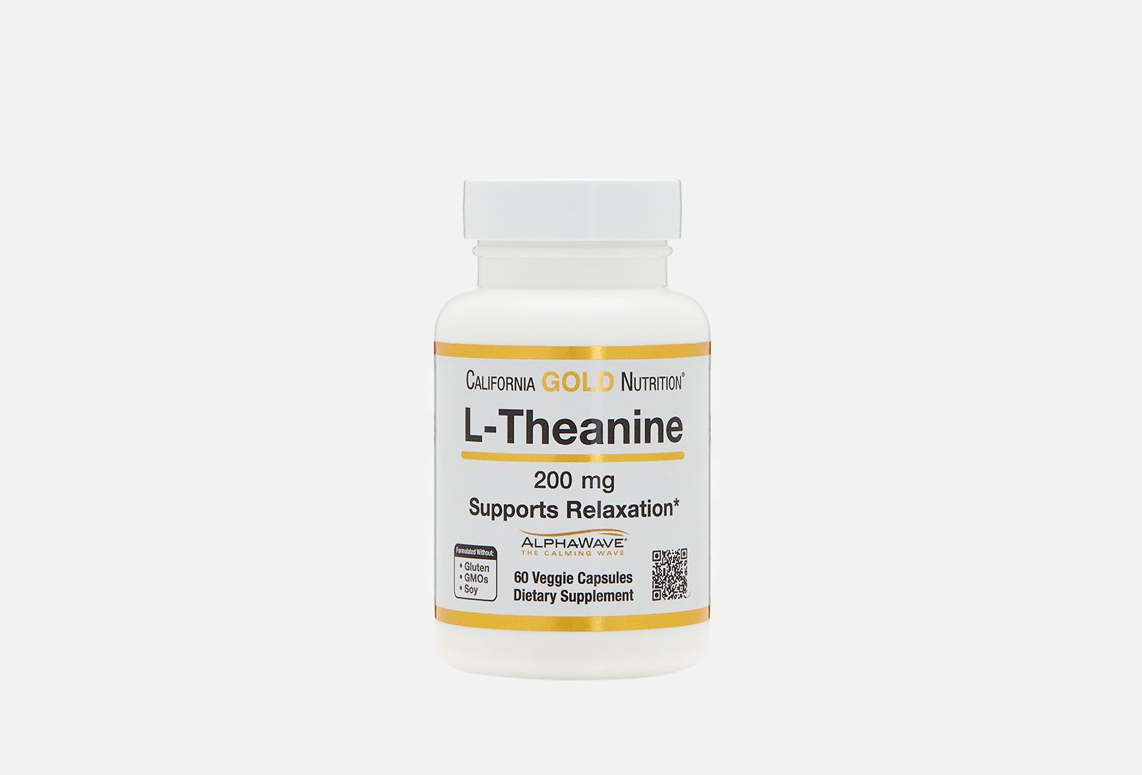 California Gold Nutrition L-Theanine Tinchlantiruvchi | 200 mg, 60 Veg Kapsulalar