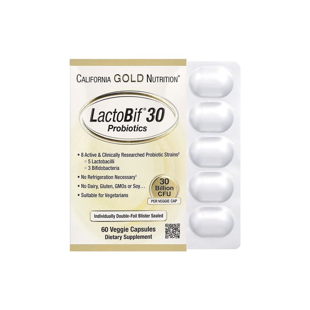 California Gold Nutrition LactoBif 30 Probiotics 60 tabletka