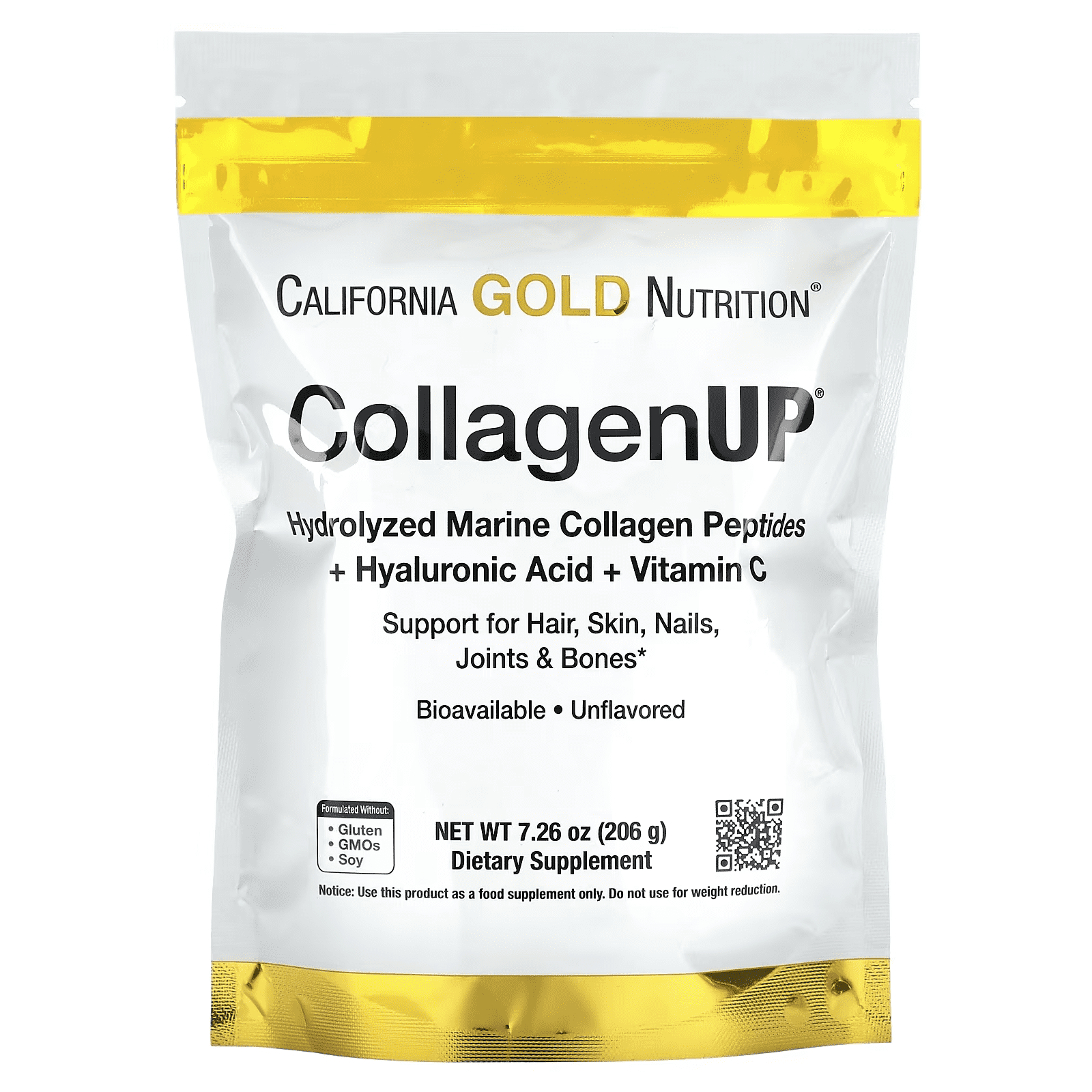 California Gold Nutrition, CollagenUP+vitamin C, 206gr