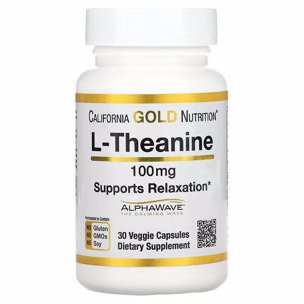 California Gold Nutrition L-Theanine, 100 mg, 30 Veg Kapsulalar