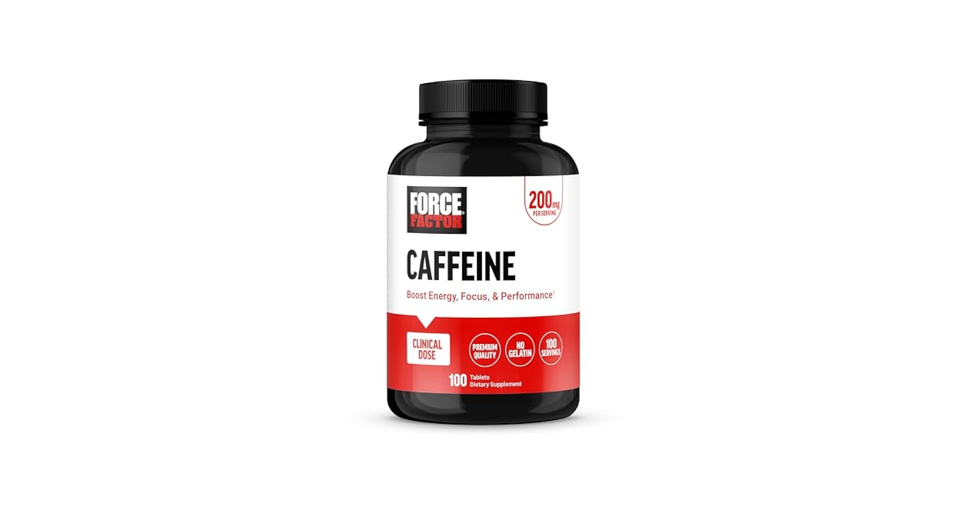 Force Factor Caffeine 200 mg | 100 tabletka