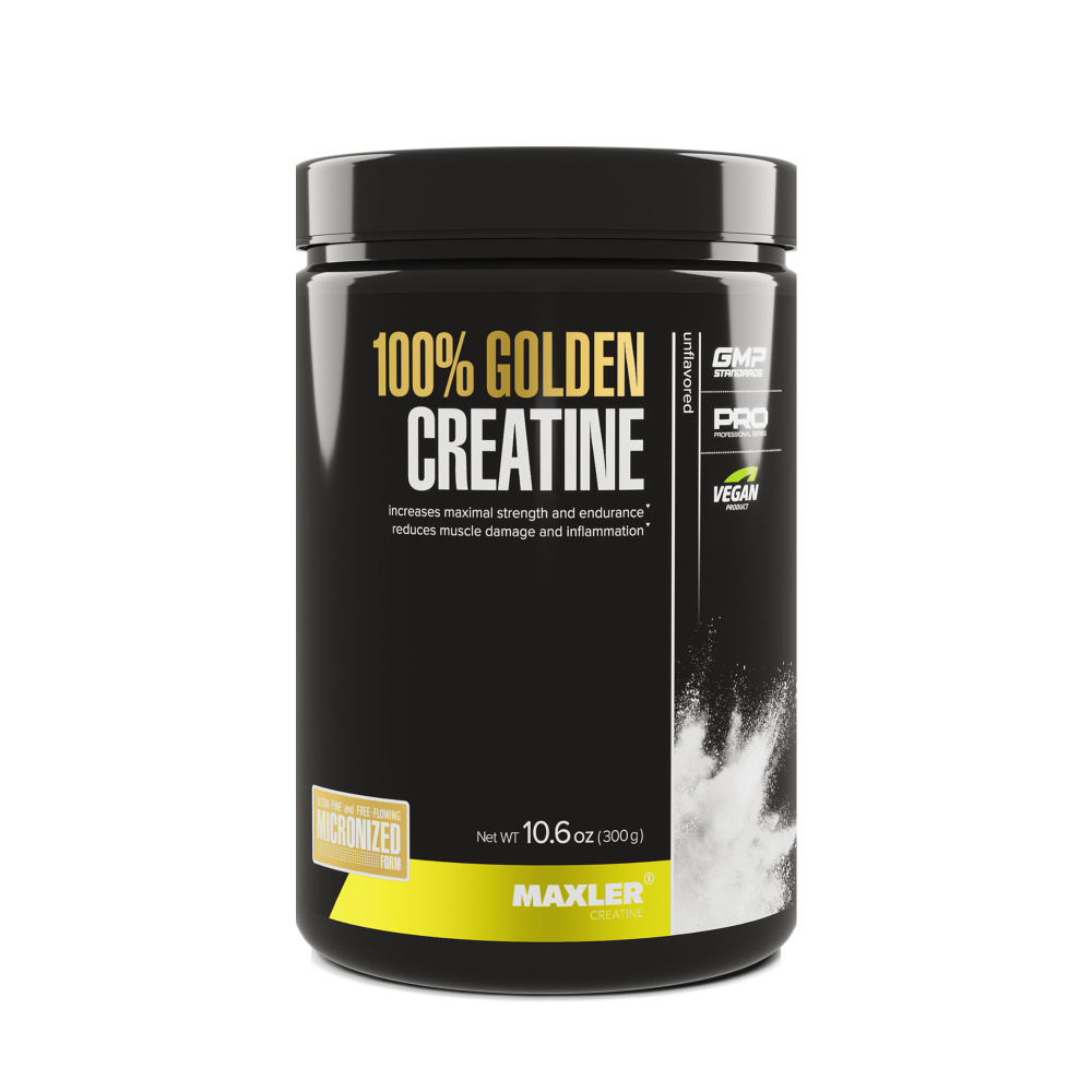Maxler, 100% Golden Creatine Monohydrate, 300 gr, 60 porsiya, tamsiz