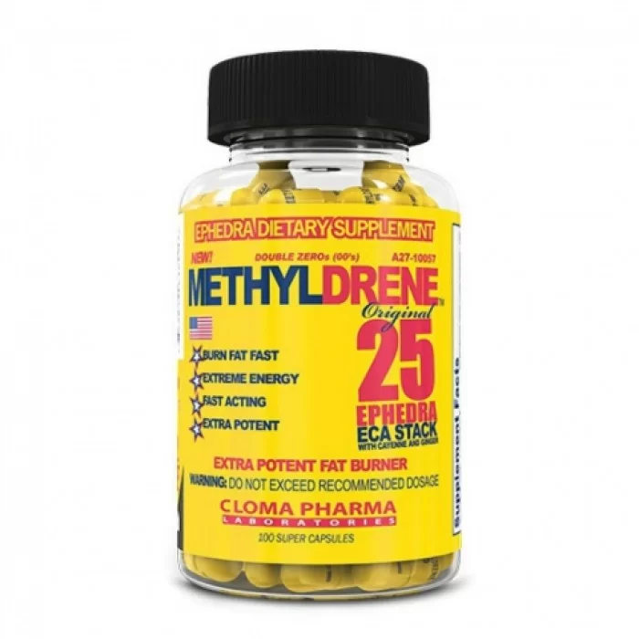 Methyldrene 100 caps, 25 ephedra, Cloma Pharma,100servings