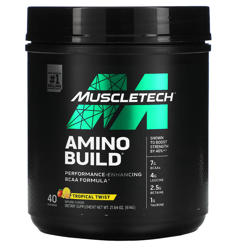 MuscleTech, Amino Build, BCAA, 614 g, 40 porsiya