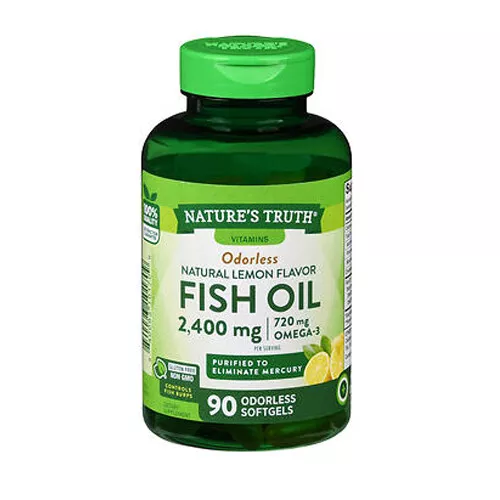 NATURAL LEMON FLAVOR FISH OIL 2,400 MG 720 MG