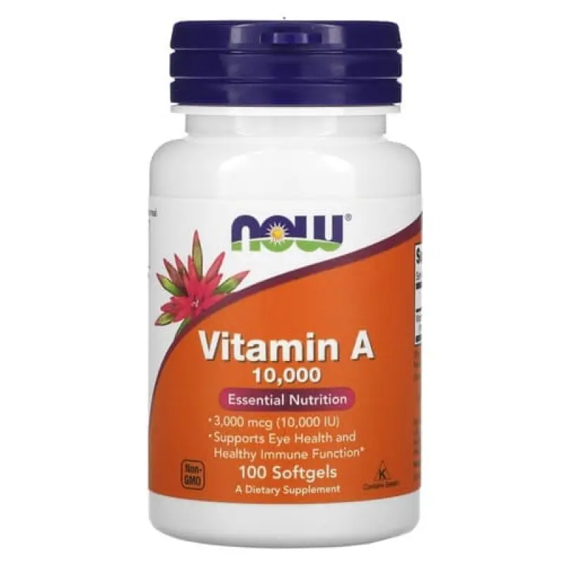 NOW Foods Vitamin A 10,000 IU | 100 Softgels