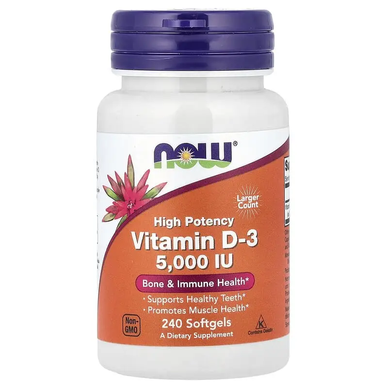 NOW Foods Vitamin D3 5000 IU 240 Softgels
