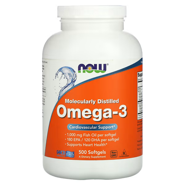 NOW Foods 500cap Omega-3, Fish Oil, 1000mg