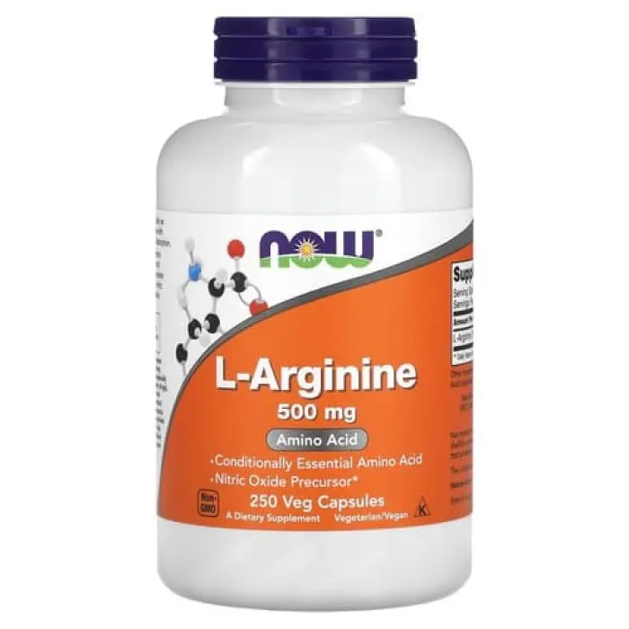 NOW Foods L-arginine 500mg, 250 veg capsules