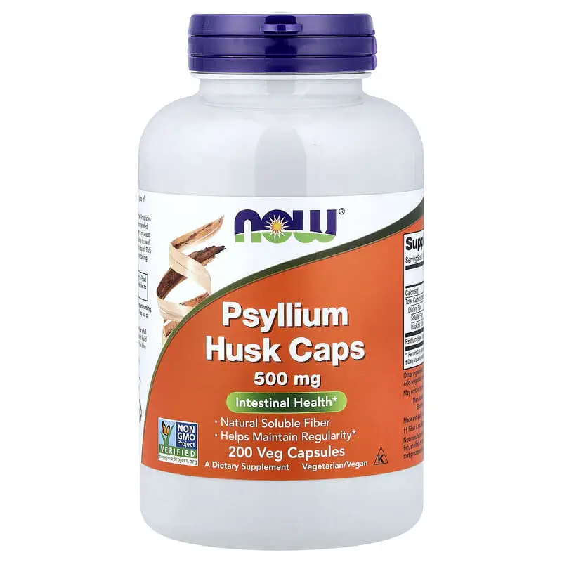 NOW Foods Psyllium Husk Caps 500 mg | 200 vegkapsula