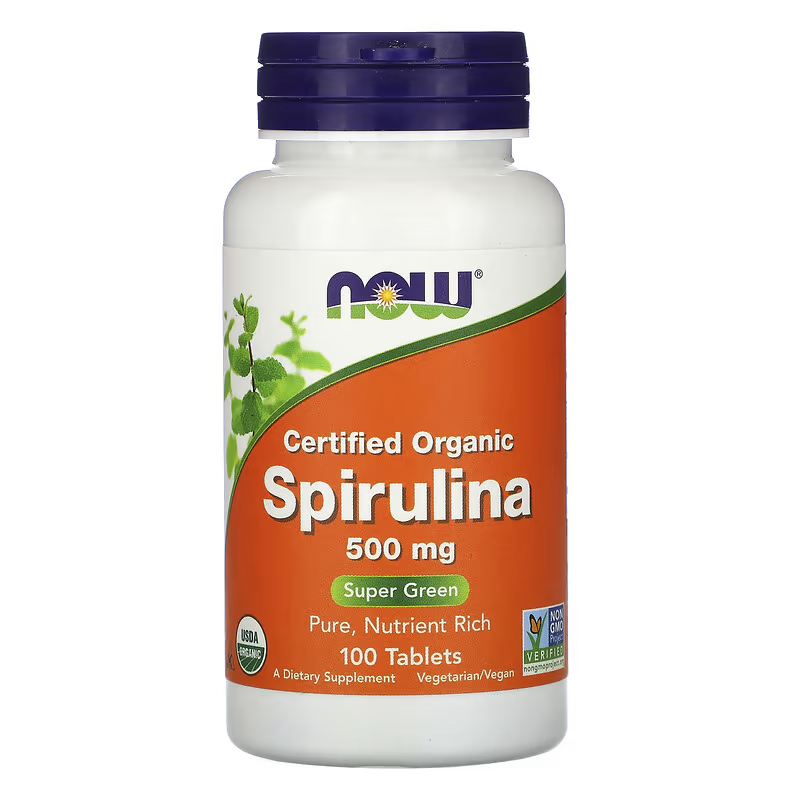 NOW FOODS, Organik Spirulina, 500 mg, 100 Tabletka