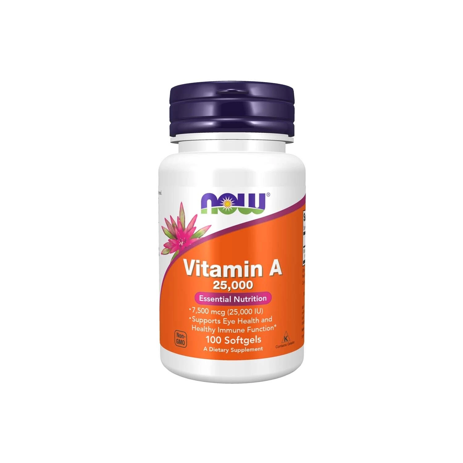 NOW Foods Vitamin A 25 000 IU 100 tabletka