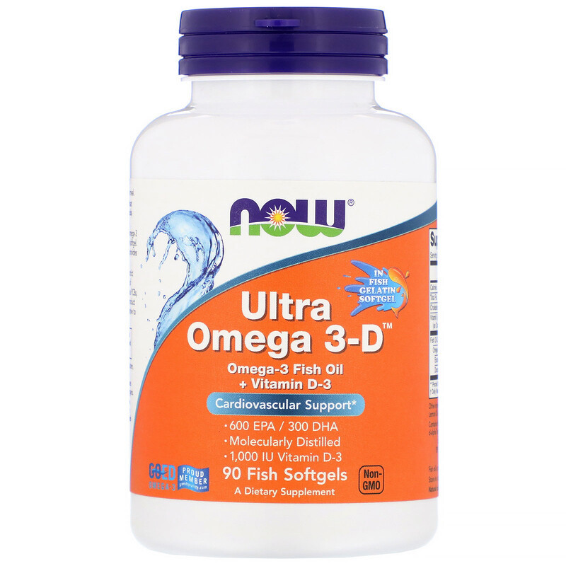 Now Foods, Ultra Omega 3-D, 600 EPA/300 DHA, 90 softgels