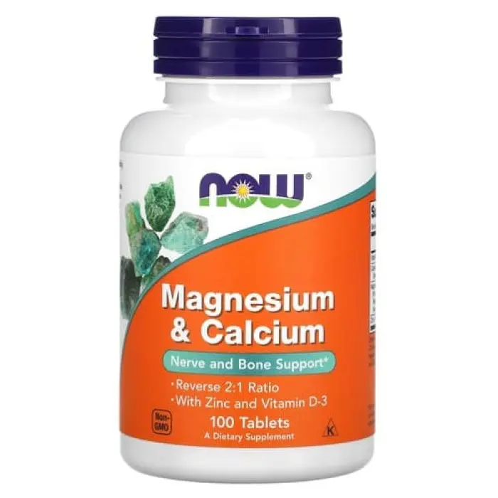 NOW Foods, Magnesium & Calcium 100 tab, 50 serving