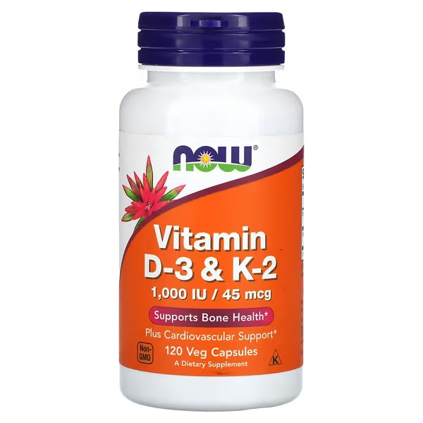 NOW Foods, Vitamin D3&K-2, 120 caspsules