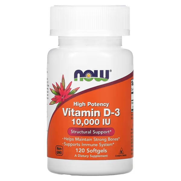 NOW Foods, Vitamin D3, 10000ME, 120softgels