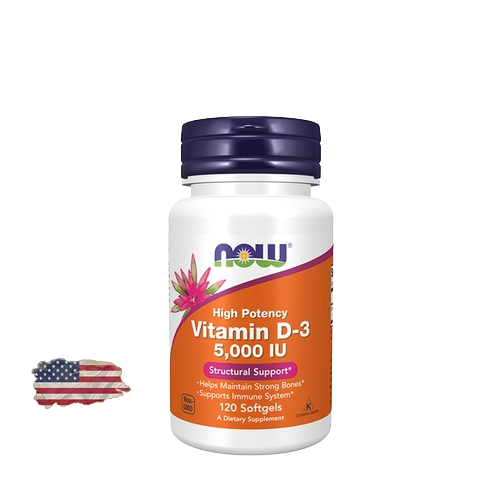 Now Food's Vitamin D3 125 mcg 5 000 IU 90 tabletka
