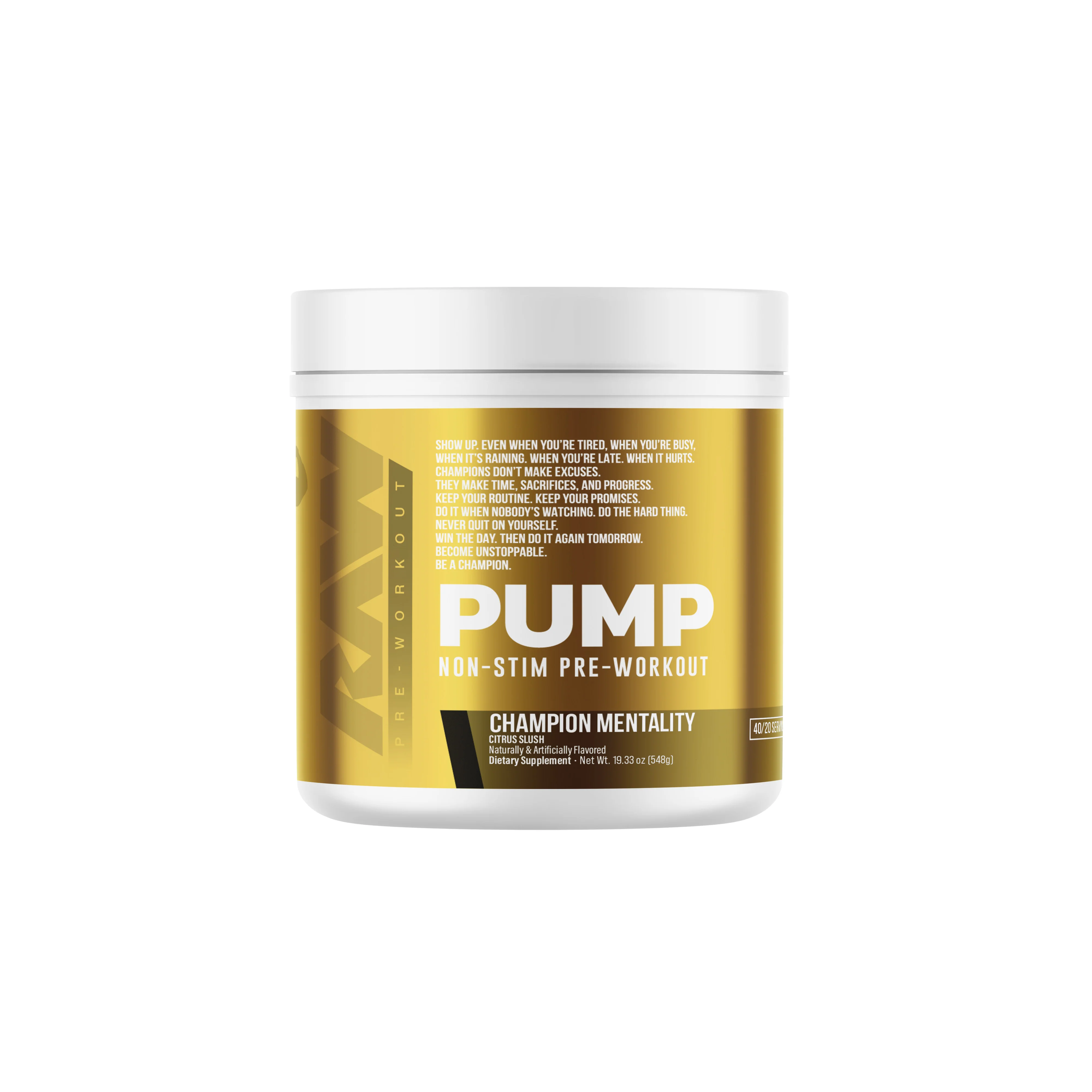 RAW Pump Non-Stim Pre-Workout 548 gr (40/20 porsiya)