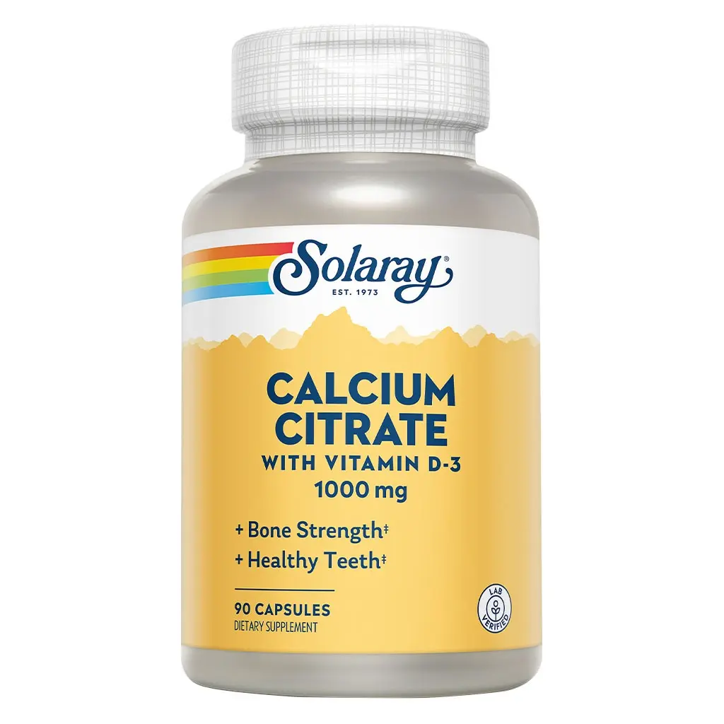 Solaray Calcium Citrate with Vitamin D-3 1000 mg | 90 kapsula