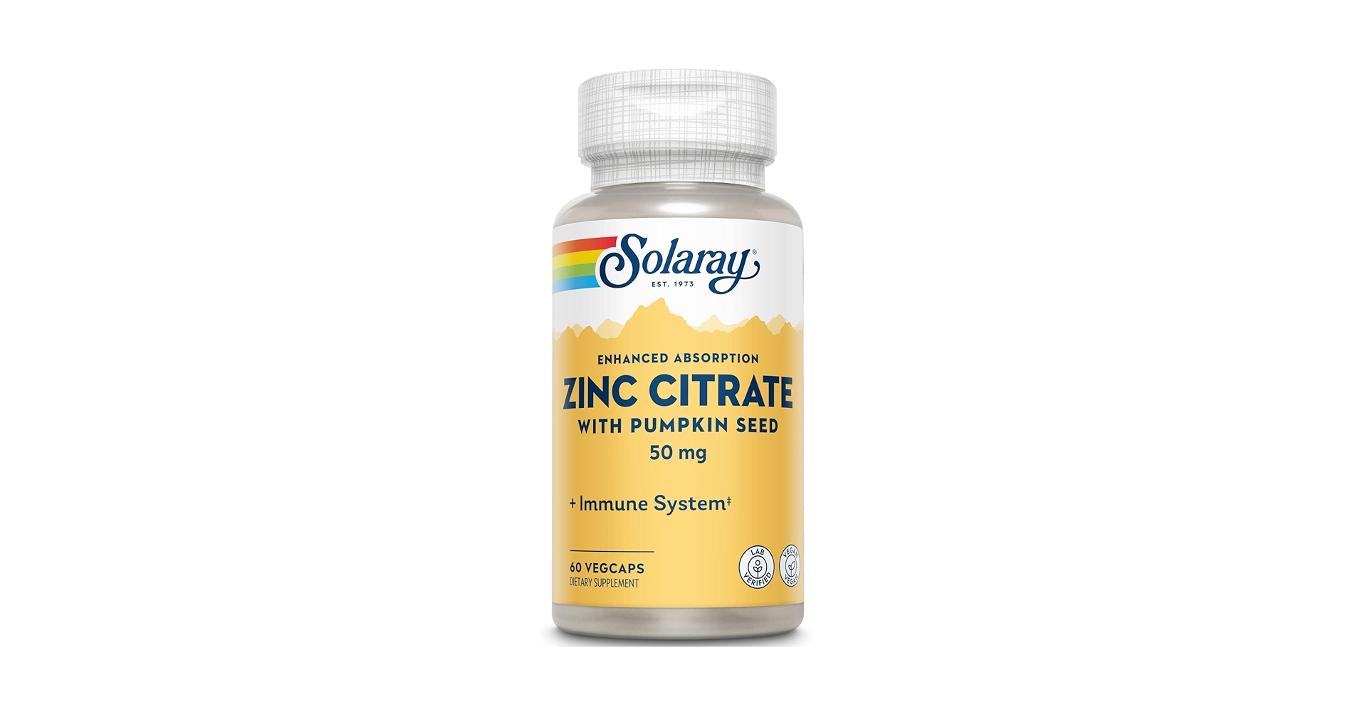 Solaray Zinc Citrate with Pumpkin Seed 50 mg 60 VegCaps