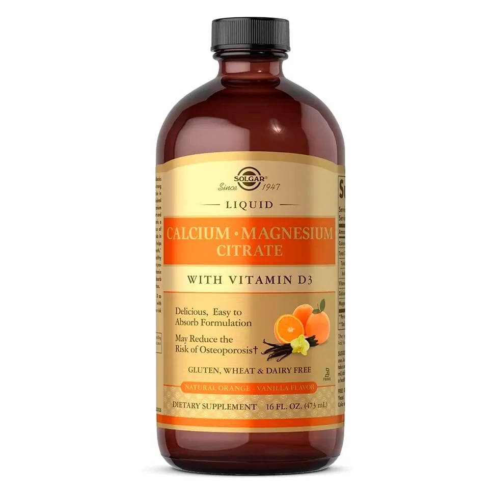 Solgar Liquid Calcium Magnesium Citrate Vitamin D3 |  473 ml 32 porsiya suyuq