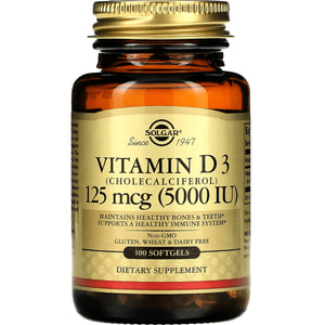 Solgar Vitamin D3 125 mcg (5000 IU)