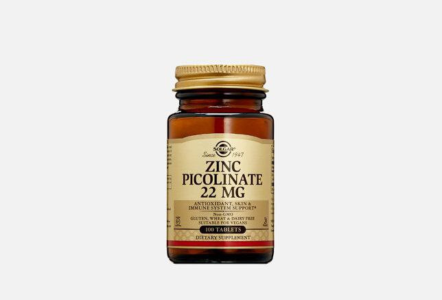 Solgar Zinc Picolinate 22 mg, 100 tabletkasi